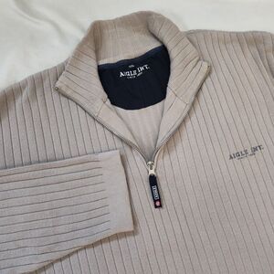 Aigle Int. Beige Quarter Zip‎ Up Sweater Size XXL